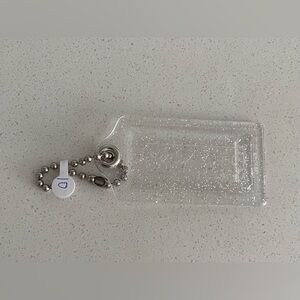 Coach Clear acrylic Hangtag Silver Glitter XXL keychain FOB